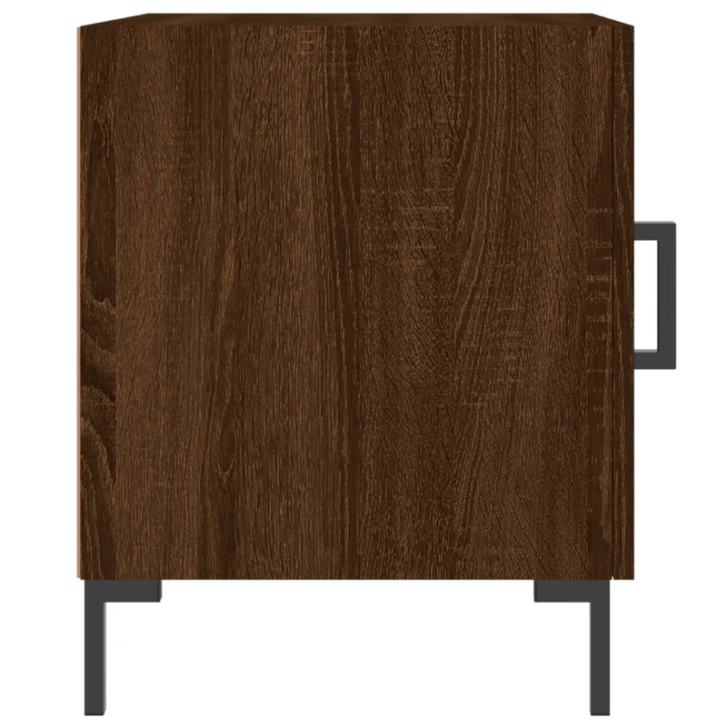 Lot de 2 tables de chevet avec compartiment avec porte 40 x 40 x 50cm bois d'ingénierie marron et fer DEC035854
