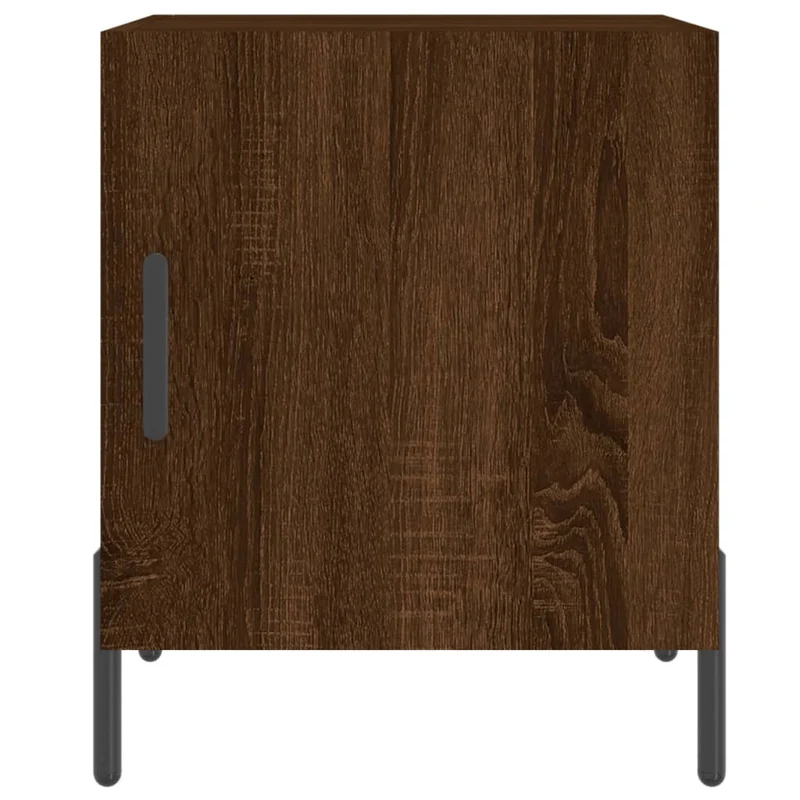 Lot de 2 tables de chevet avec compartiment avec porte 40 x 40 x 50cm bois d'ingénierie marron et fer DEC035851