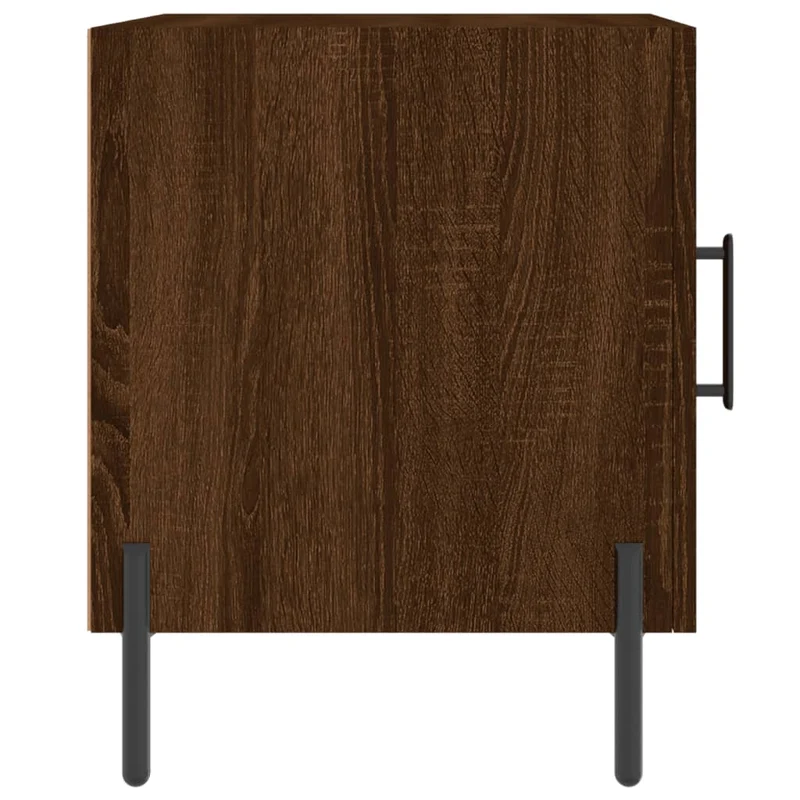 Lot de 2 tables de chevet avec compartiment avec porte 40 x 40 x 50cm bois d'ingénierie marron et fer DEC035851