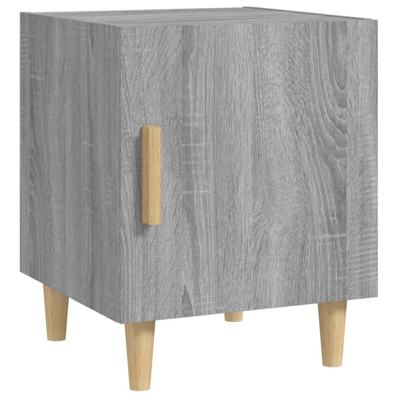 Lot de 2 tables de chevet 40 x 40 x 50 cm avec compartiment avec porte en bois d'ingénierie gris DEC035753
