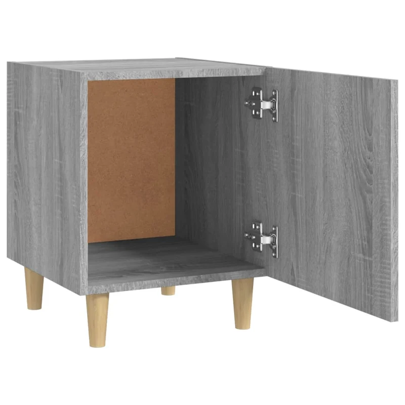 Lot de 2 tables de chevet 40 x 40 x 50 cm avec compartiment avec porte en bois d'ingénierie gris DEC035753