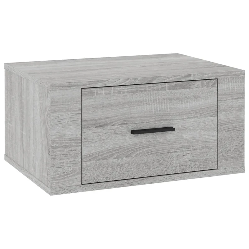 Lot de 2 tables de chevet murales avec tiroir 50 x 36 x 25 cm bois d'ingénierie gris DEC036116