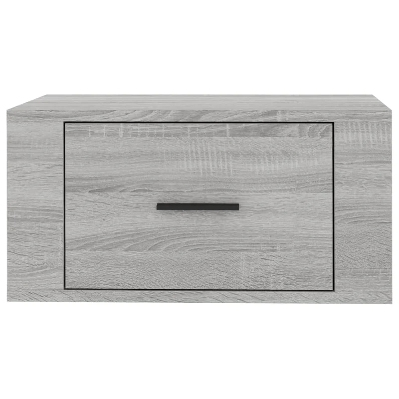 Lot de 2 tables de chevet murales avec tiroir 50 x 36 x 25 cm bois d'ingénierie gris DEC036116