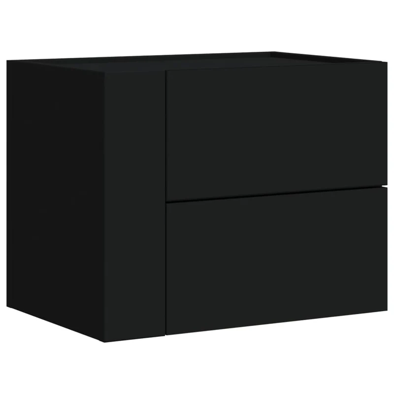 Lot de 2 tables de chevet murales avec tiroirs 45 x 30 x 35 cm bois d'ingénierie noir DEC036099
