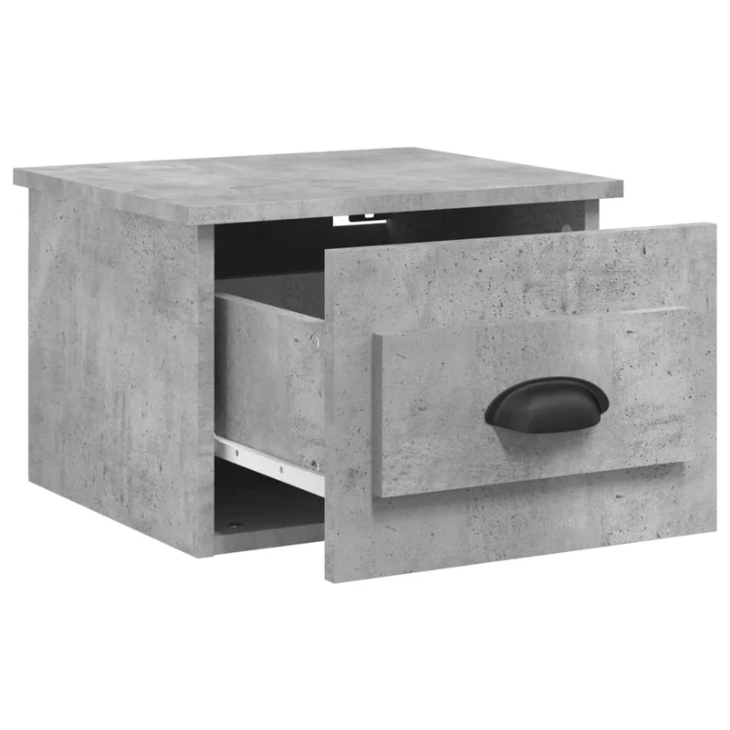 Lot de 2 tables de chevet murales avec tiroir 41,5 x 36 x 28 cm bois d'ingénierie gris DEC036083