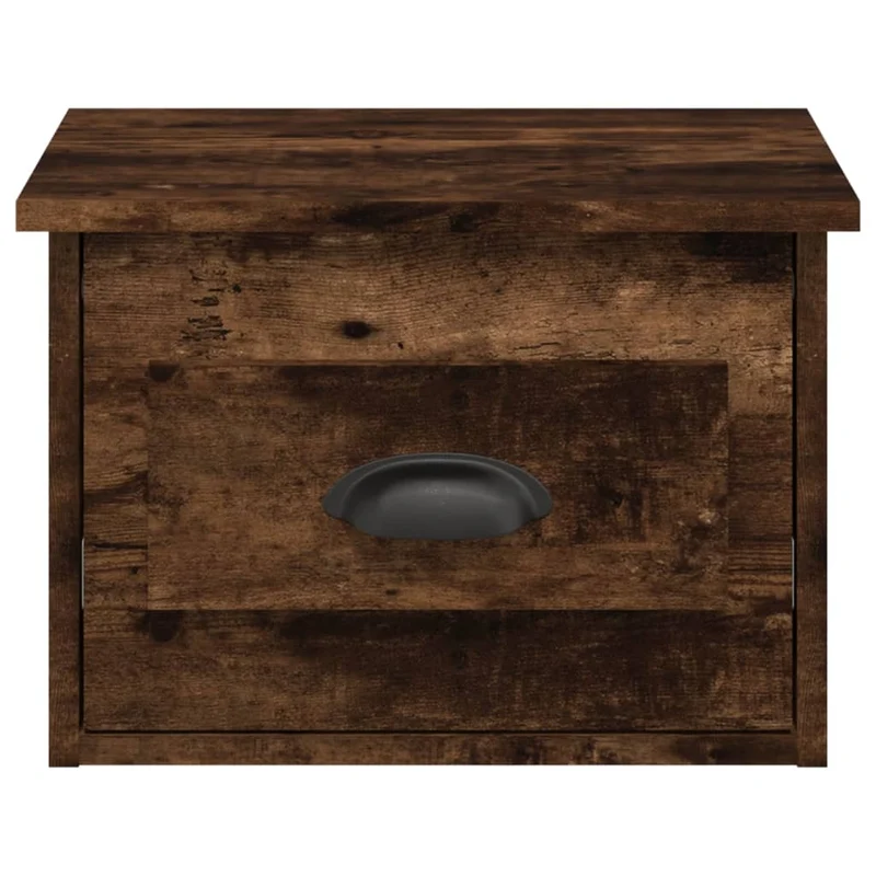 Lot de 2 tables de chevet murales avec tiroir 41,5 x 36 x 28 cm bois d'ingénierie marron DEC036047