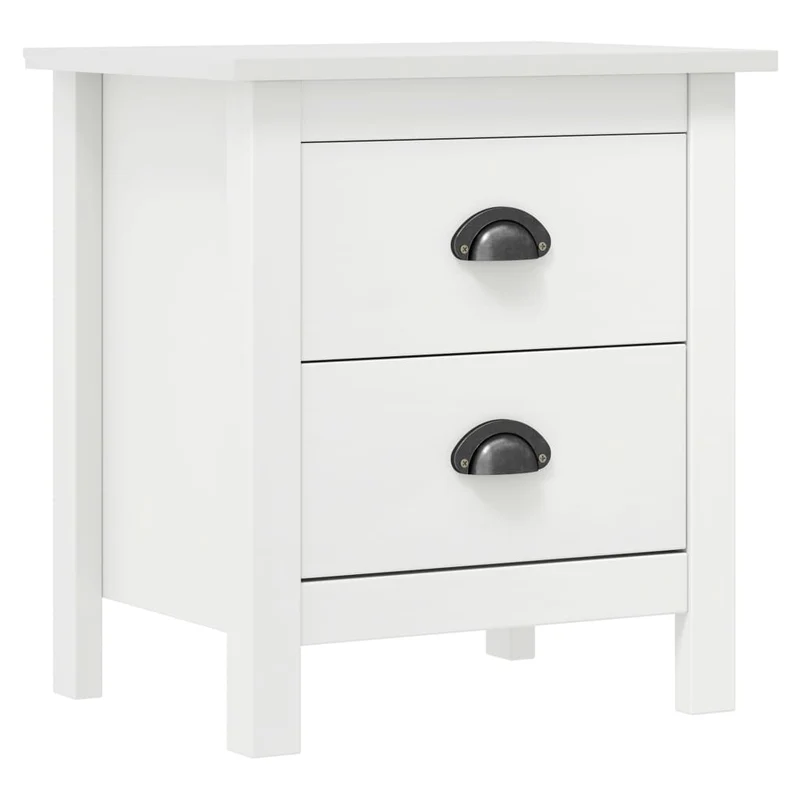 Lot de 2 tables de chevet avec deux tiroirs 46 x 35 x 49,5 cm bois pin blanc DEC036012
