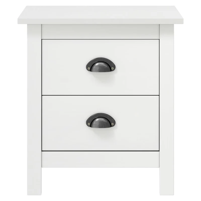 Lot de 2 tables de chevet avec deux tiroirs 46 x 35 x 49,5 cm bois pin blanc DEC036012