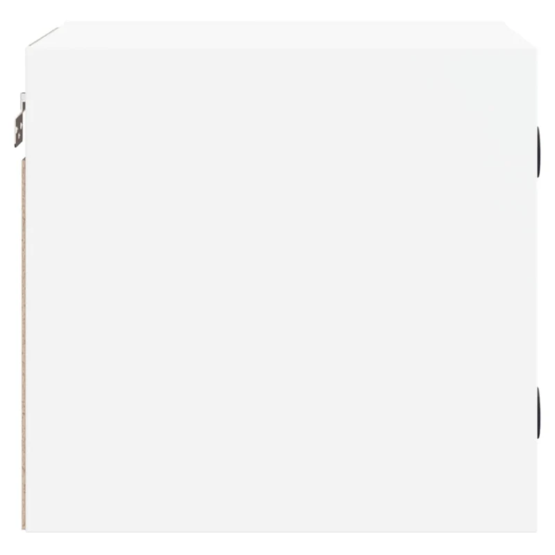 Lot de 2 tables de chevet murales avec portes vitrée 35 x 37 x 35 cm bois d'ingénierie blanc DEC035959