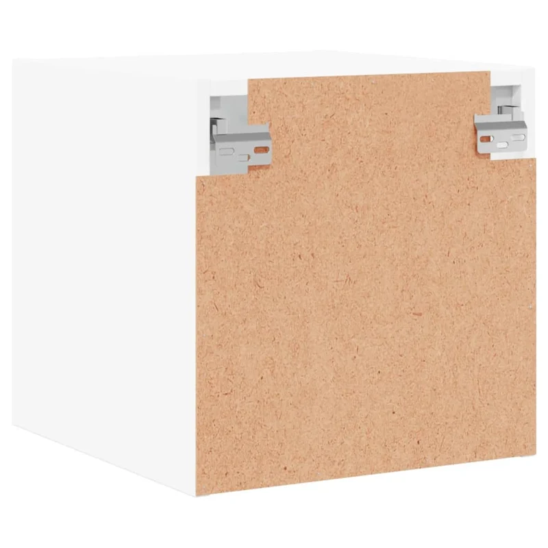 Lot de 2 tables de chevet murales avec portes vitrée 35 x 37 x 35 cm bois d'ingénierie blanc DEC035959