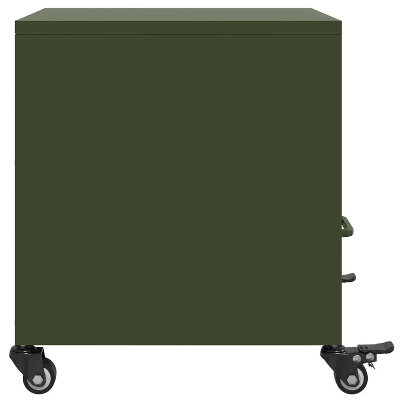 Lot de 2 tables de chevet sur roulettes avec tiroir et compartiment ouvert 36 x 39 x 43,5 cm acier vert DEC035764