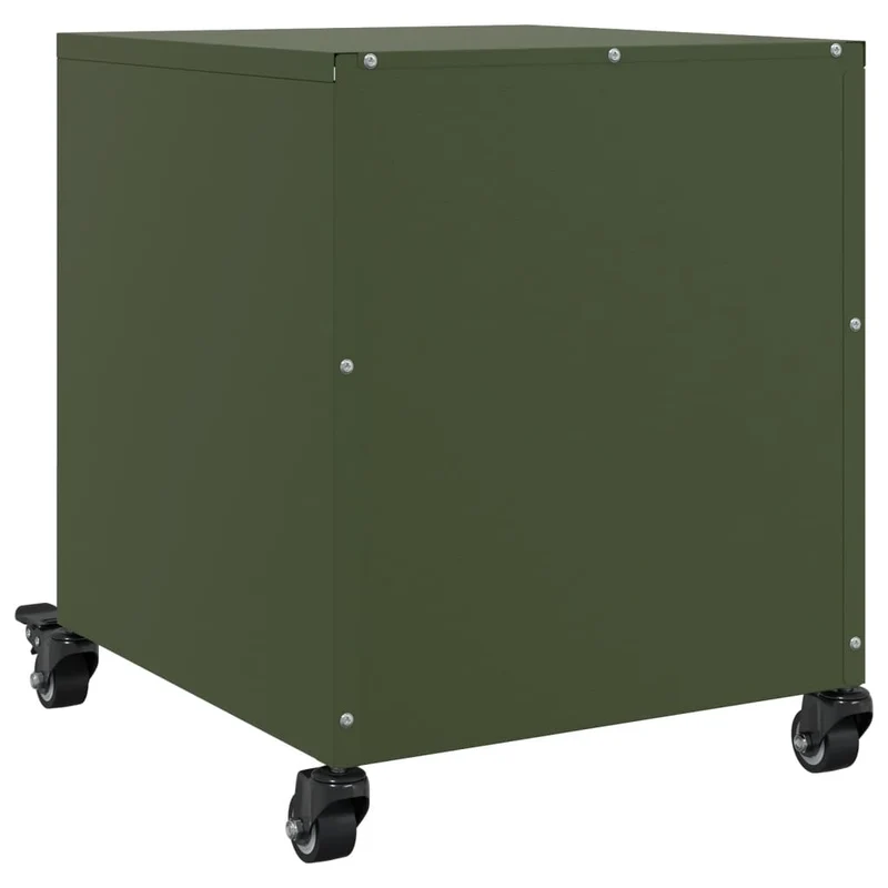 Lot de 2 tables de chevet sur roulettes avec tiroir et compartiment ouvert 36 x 39 x 43,5 cm acier vert DEC035764