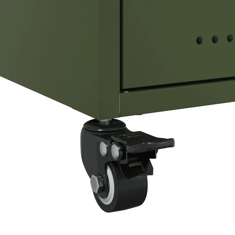 Lot de 2 tables de chevet sur roulettes avec tiroir et compartiment ouvert 36 x 39 x 43,5 cm acier vert DEC035764