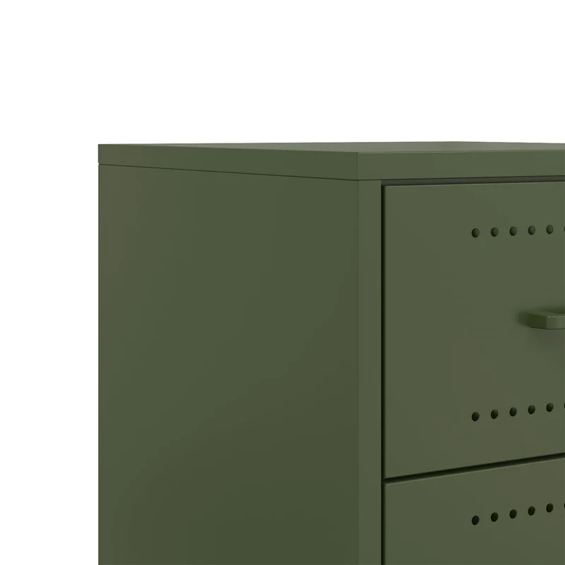Lot de 2 tables de chevet sur roulettes avec deux tiroirs 36 x 39 x 43,5 cm acier vert DEC035762