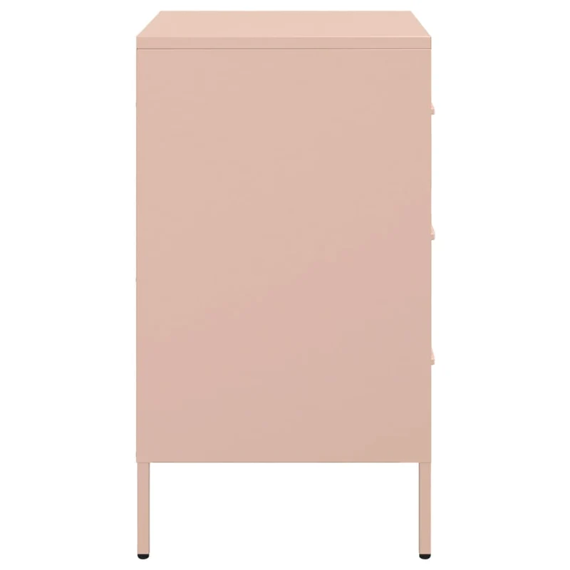 Lot de 2 tables de chevet avec 3 tiroirs 36 x 39 x 68 cm acier rose DEC035638