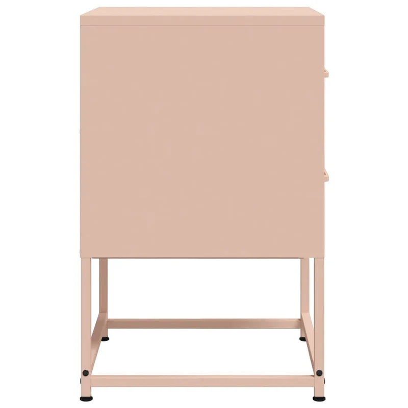 Lot de 2 tables de chevet avec deux tiroirs 36 x 39 x 60,5 cm acier rose DEC035634