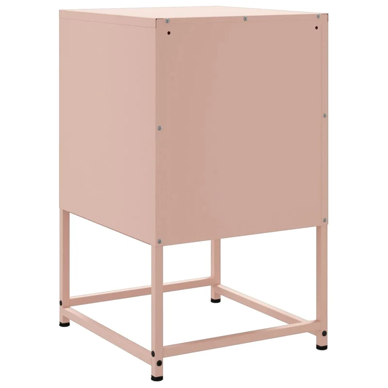 Lot de 2 tables de chevet avec deux tiroirs 36 x 39 x 60,5 cm acier rose DEC035634