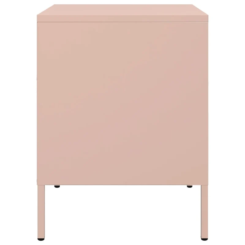 Lot de 2 tables de chevet avec deux tiroirs 36 x 39 x 50,5 cm acier rose DEC035632