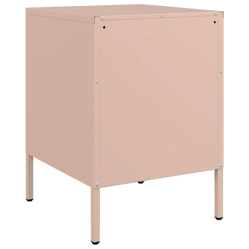 Lot de 2 tables de chevet avec deux tiroirs 36 x 39 x 50,5 cm acier rose DEC035632