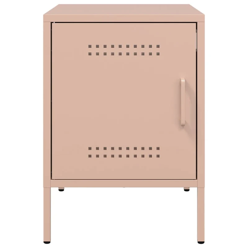 Lot de 2 tables de chevet compartiment avec porte 36 x 39 x 50,5 cm acier rose DEC035631