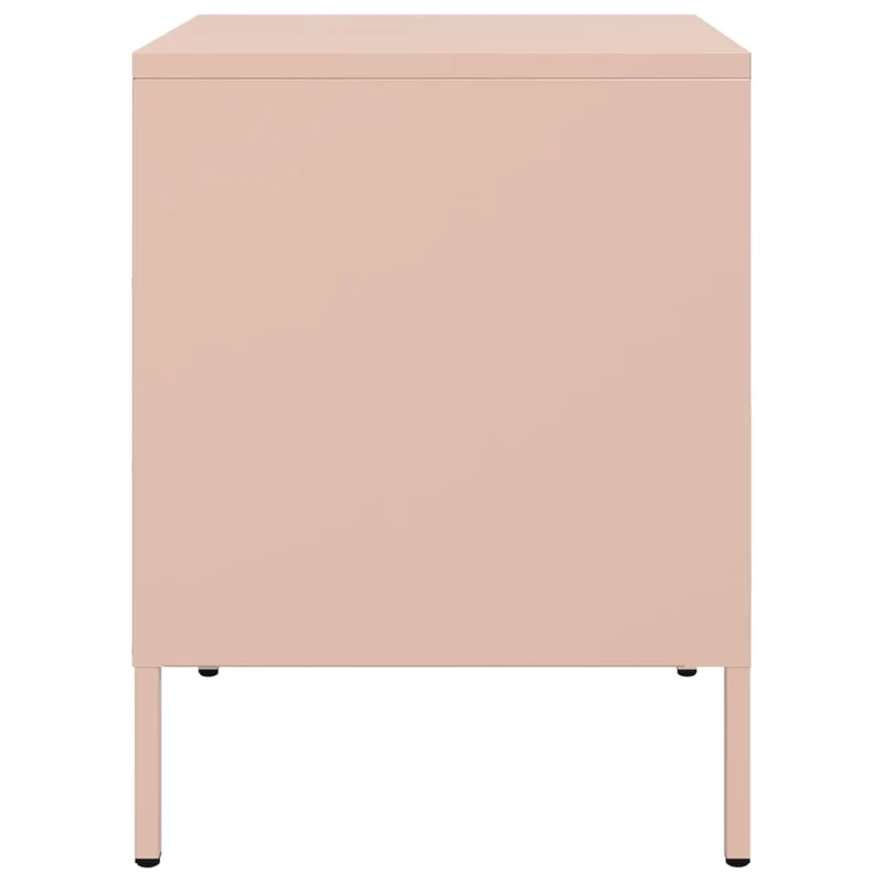 Lot de 2 tables de chevet compartiment avec porte 36 x 39 x 50,5 cm acier rose DEC035631