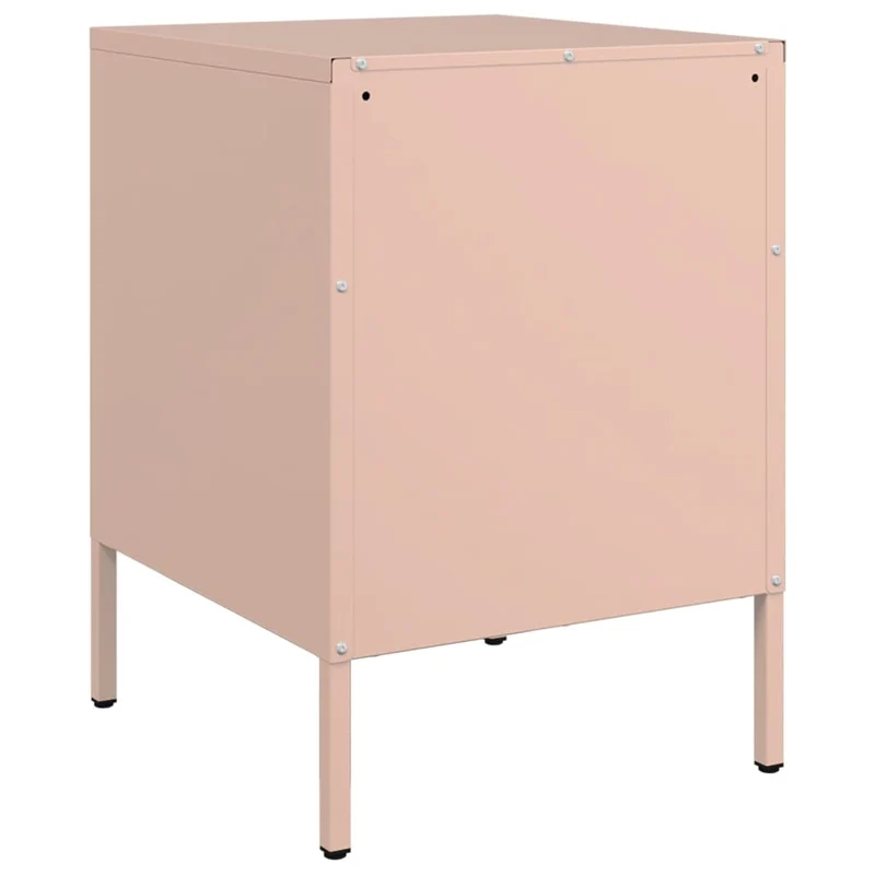 Lot de 2 tables de chevet compartiment avec porte 36 x 39 x 50,5 cm acier rose DEC035631