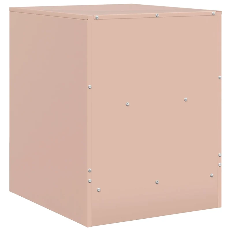 Lot de 2 tables de chevet avec tiroir et compartiment ouvert 34,5 x 39 x 44 cm acier rose DEC035622