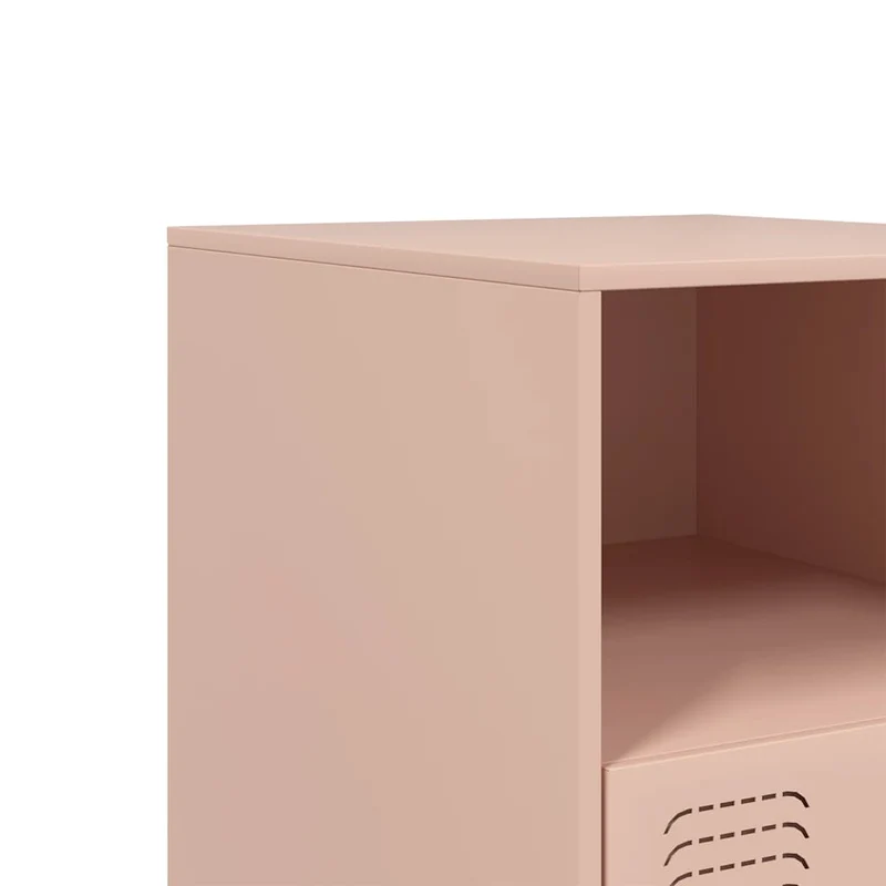 Lot de 2 tables de chevet avec tiroir et compartiment ouvert 34,5 x 39 x 44 cm acier rose DEC035622