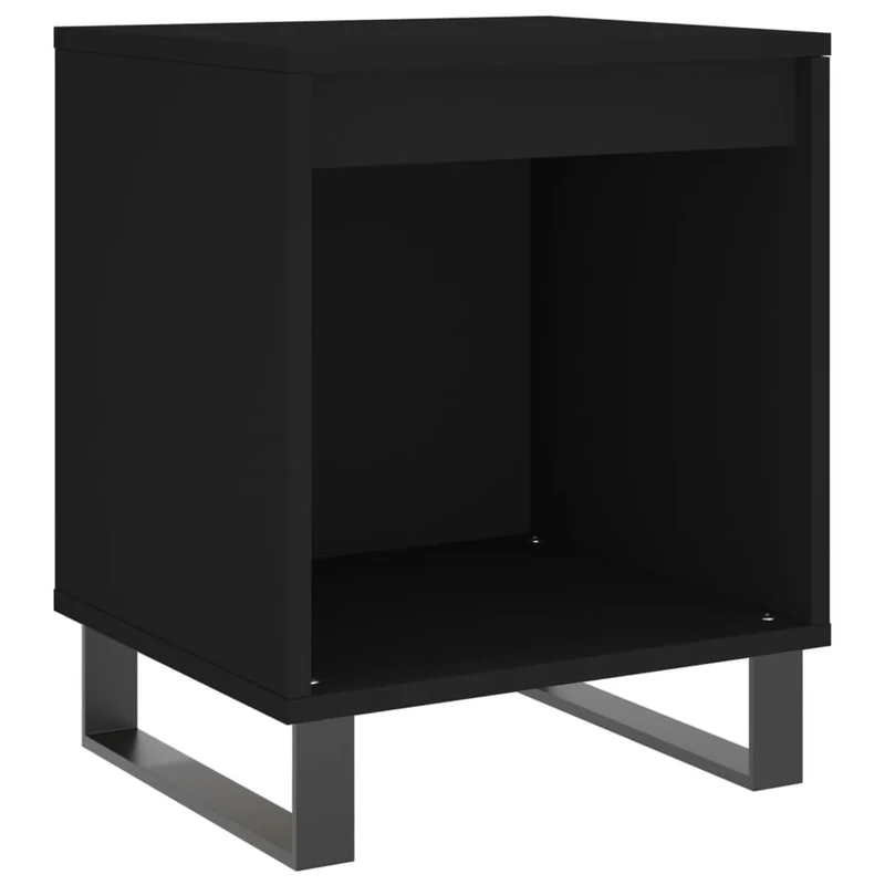 Lot de 2 tables de chevet avec compartiment overt 40 x 35 x 50 cm bois d’ingénierie noir DEC035555