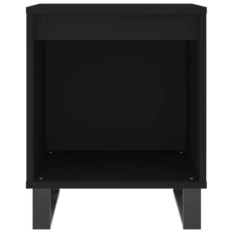 Lot de 2 tables de chevet avec compartiment overt 40 x 35 x 50 cm bois d’ingénierie noir DEC035555