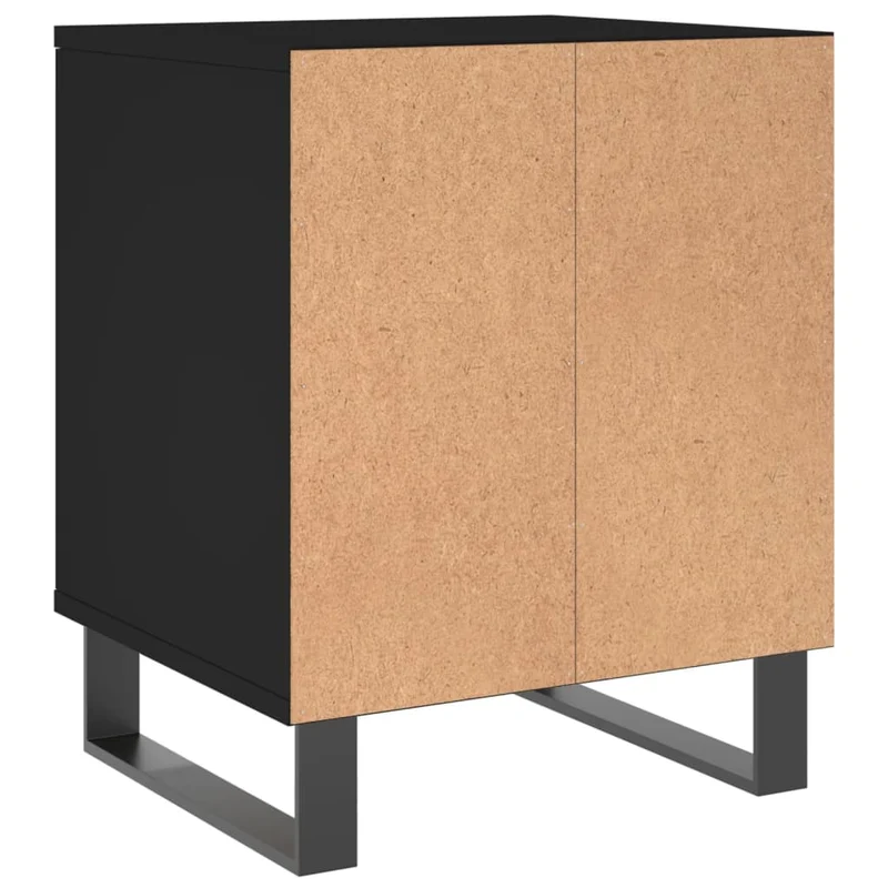 Lot de 2 tables de chevet avec compartiment overt 40 x 35 x 50 cm bois d’ingénierie noir DEC035555