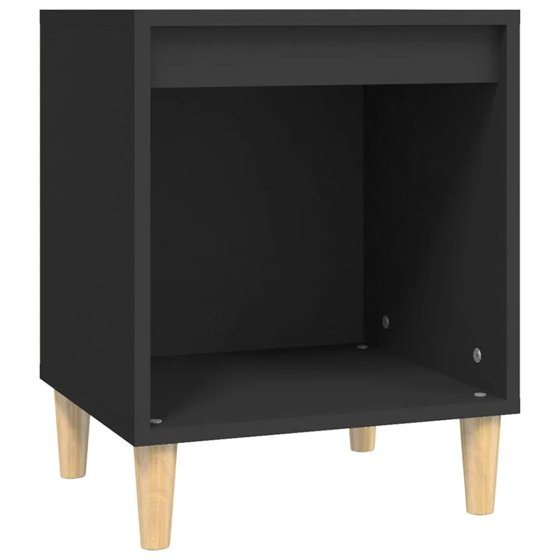 Lot de 2 tables de chevet avec compartiment ouvert 40 x 35 x 50 cm bois d'ingénierie noir DEC035545