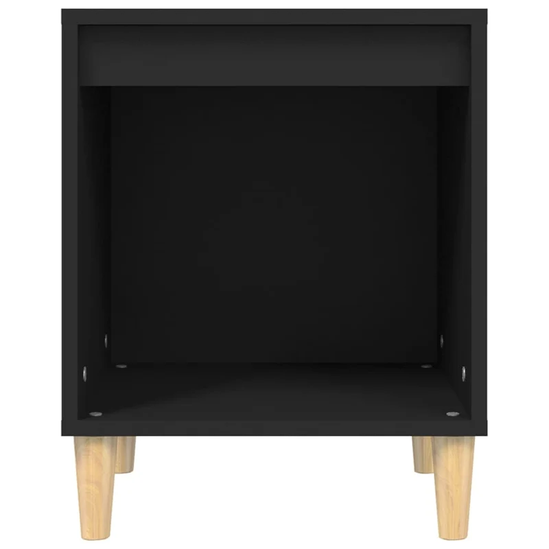 Lot de 2 tables de chevet avec compartiment ouvert 40 x 35 x 50 cm bois d'ingénierie noir DEC035545