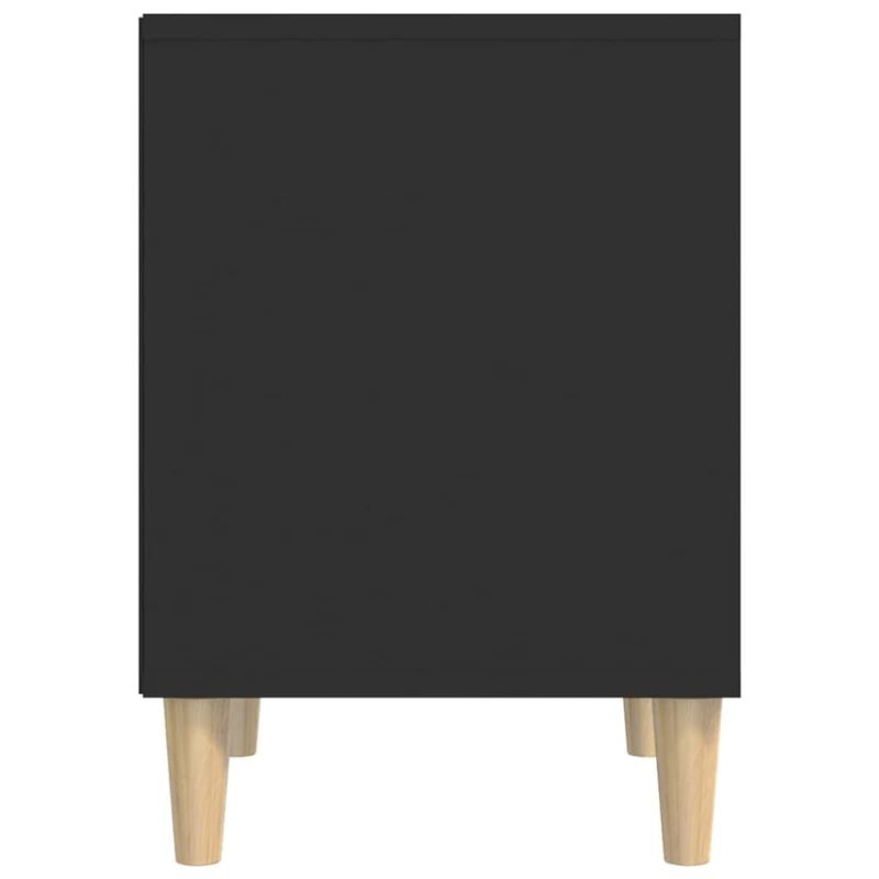 Lot de 2 tables de chevet avec compartiment ouvert 40 x 35 x 50 cm bois d'ingénierie noir DEC035545