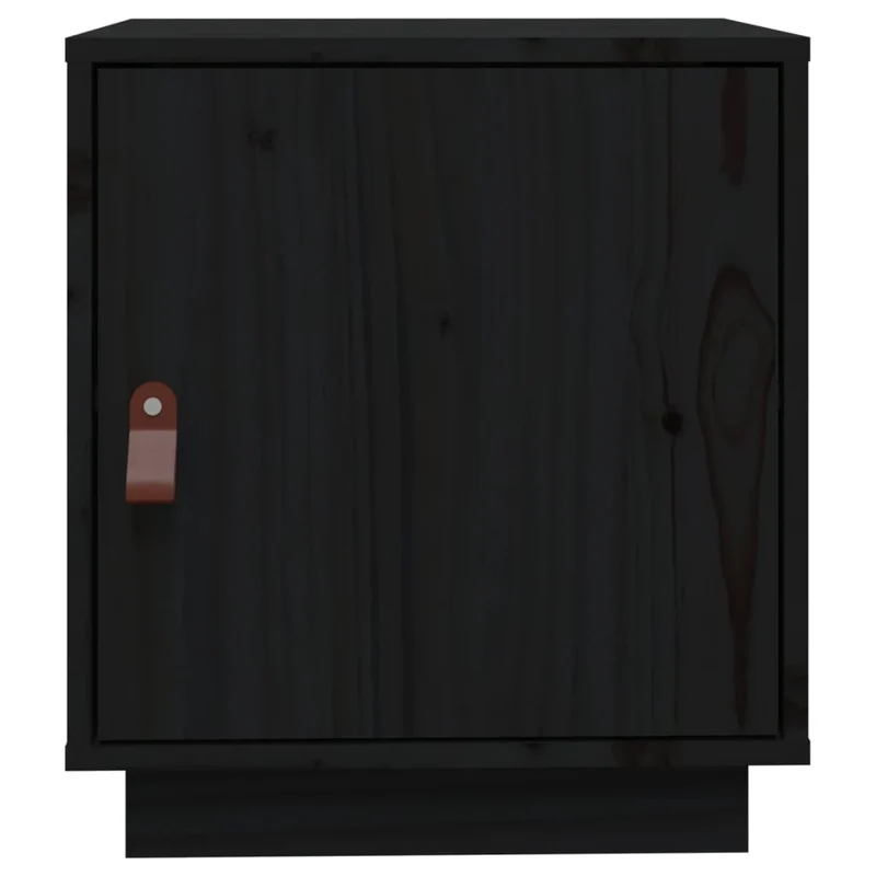 Lot de 2 tables de chevet avec compartiment avec porte 40 x 34 x 45 cm bois de pin noir DEC035524