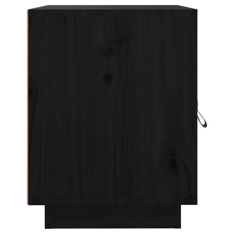 Lot de 2 tables de chevet avec compartiment avec porte 40 x 34 x 45 cm bois de pin noir DEC035524