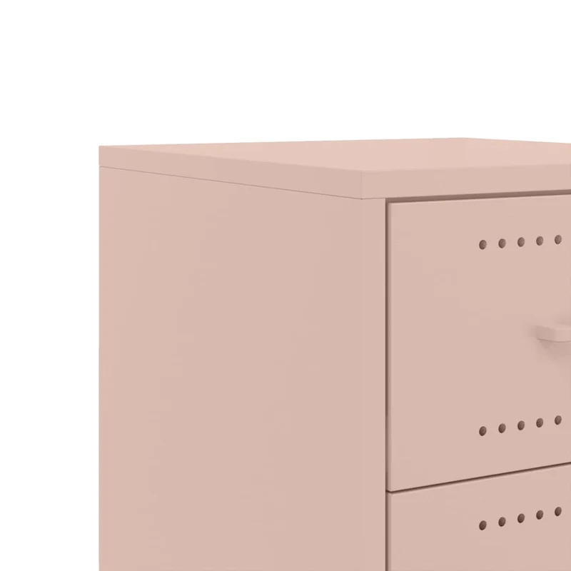 Table de chevet sur roulettes avec 3 tiroirs 36 x 39 x 59 cm acier rose DEC034562