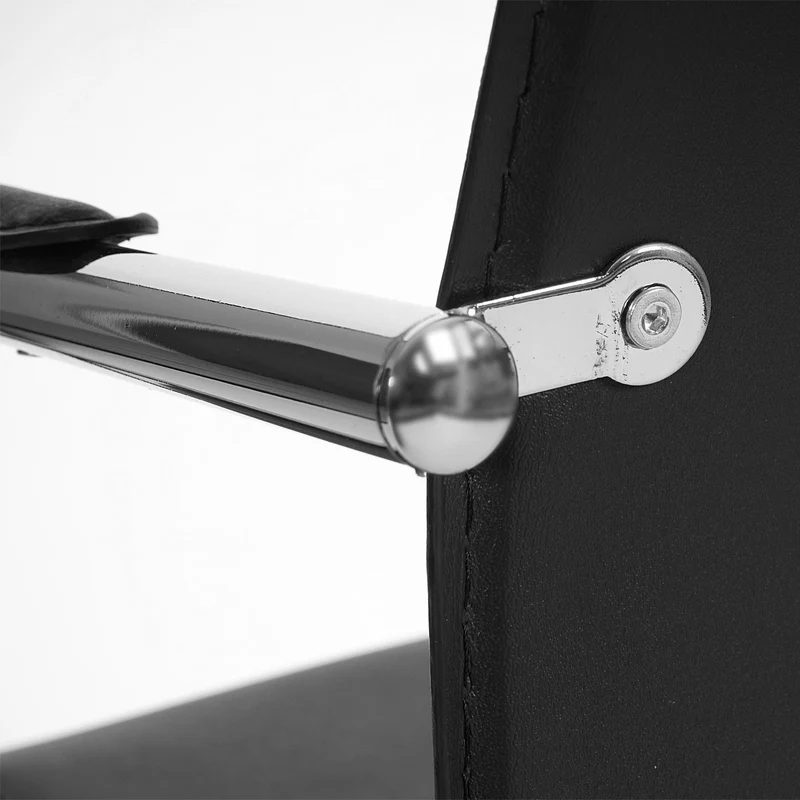 Lot de 2 chaises bureau visiteur en synthétique noir avec accoudoir BUR04067