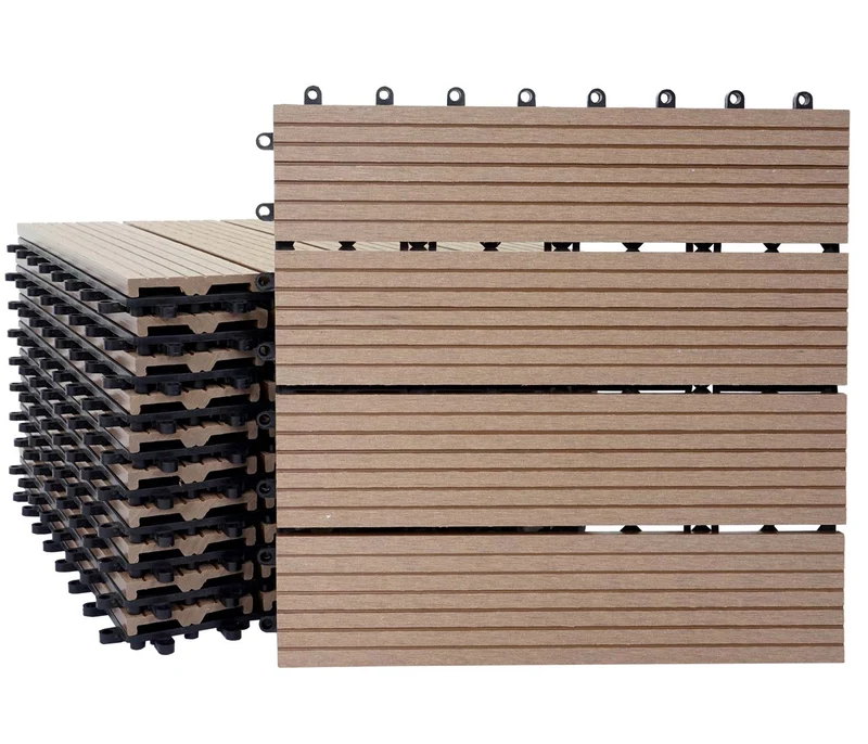 Dalles de terrasse x11 aspect bois en WPC 30x30cm clipsable 1m² balcon jardin extérieur 04_0005491