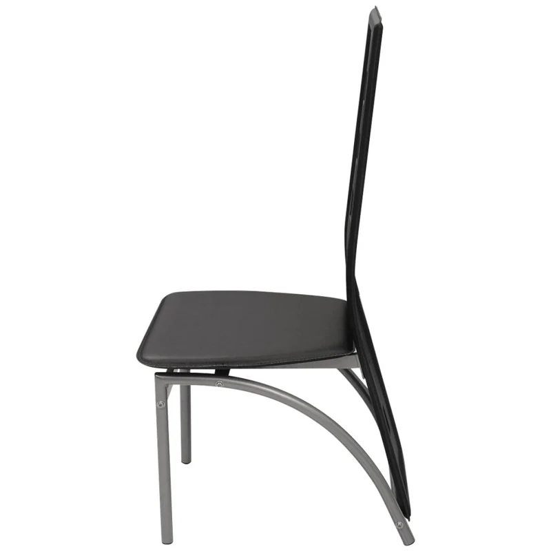 Lot de 4 chaises de salle à manger cuisine style moderne en synthétique noir CDS021804