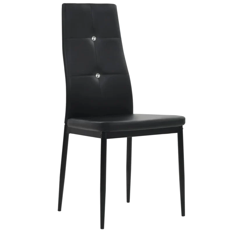 Lot de 6 chaises de salle à manger cuisine design moderne synthétique noir CDS022693