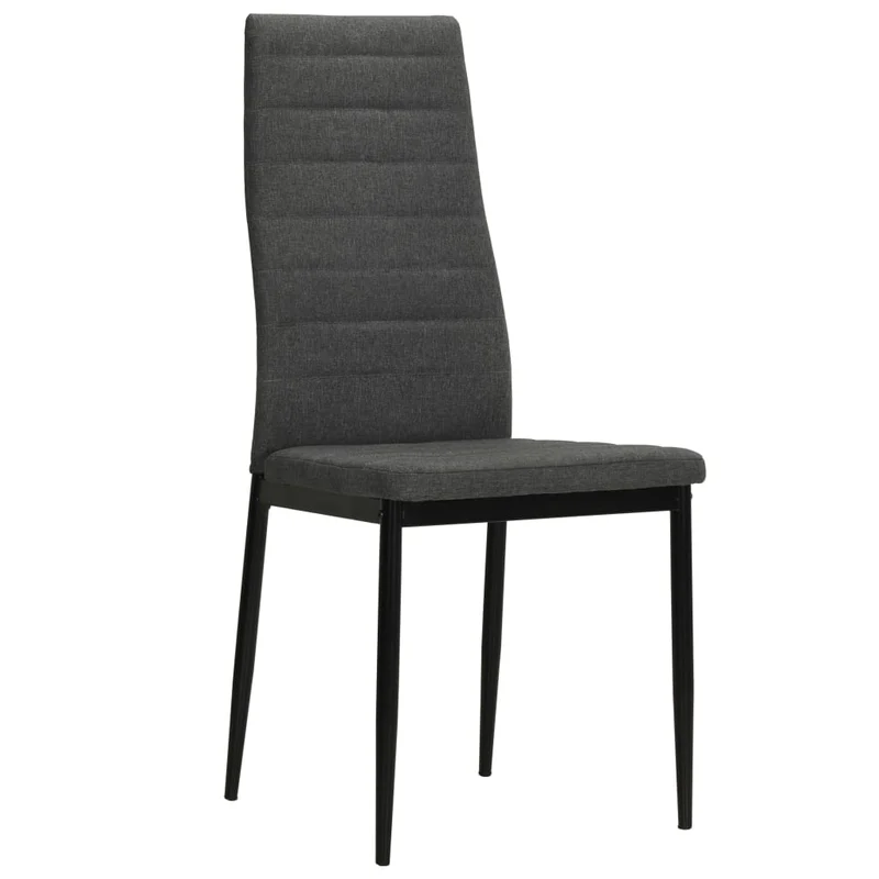 Lot de 2 chaises de salle à manger cuisine design tissu contemporain gris foncé CDS020533