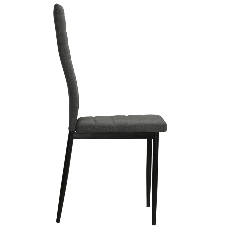Lot de 2 chaises de salle à manger cuisine design tissu contemporain gris foncé CDS020533
