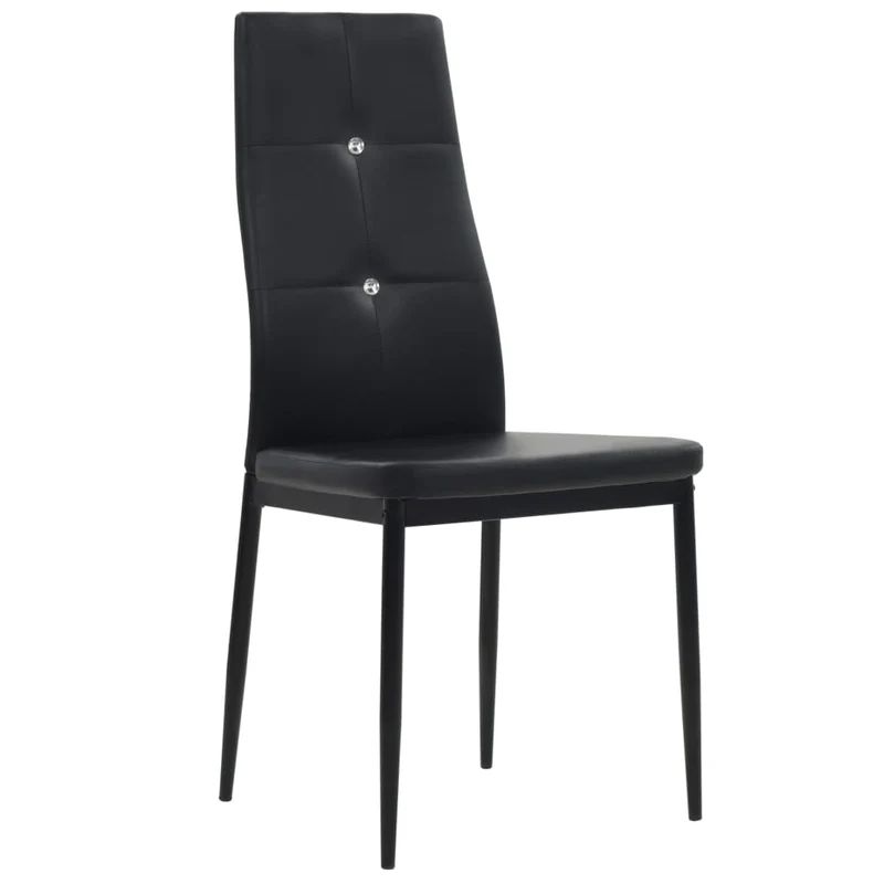 Lot de 2 chaises de salle à manger cuisine design élégant synthétique noir CDS020827