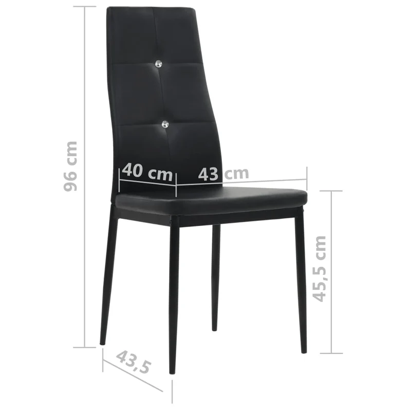 Lot de 2 chaises de salle à manger cuisine design élégant synthétique noir CDS020827