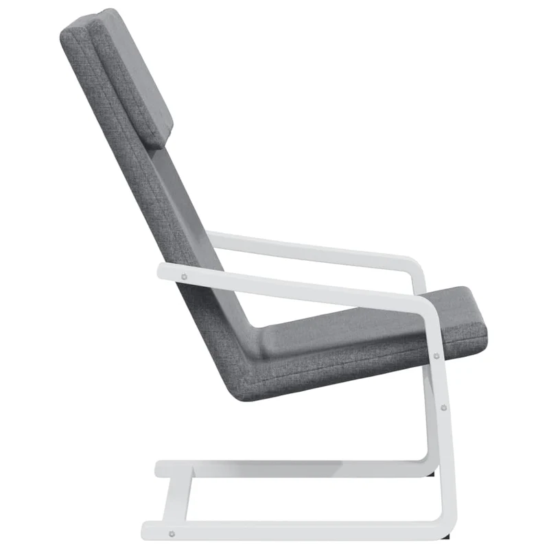 Fauteuil chaise de canapé design simple en tissu gris foncé et bois de bouleau DEC026693