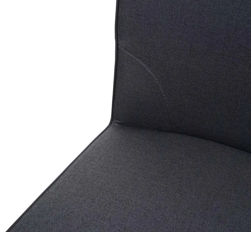 Tabouret de bar chaise comptoir x1 avec repose-pieds rotatif assise en tissu gris foncé 04_0005289
