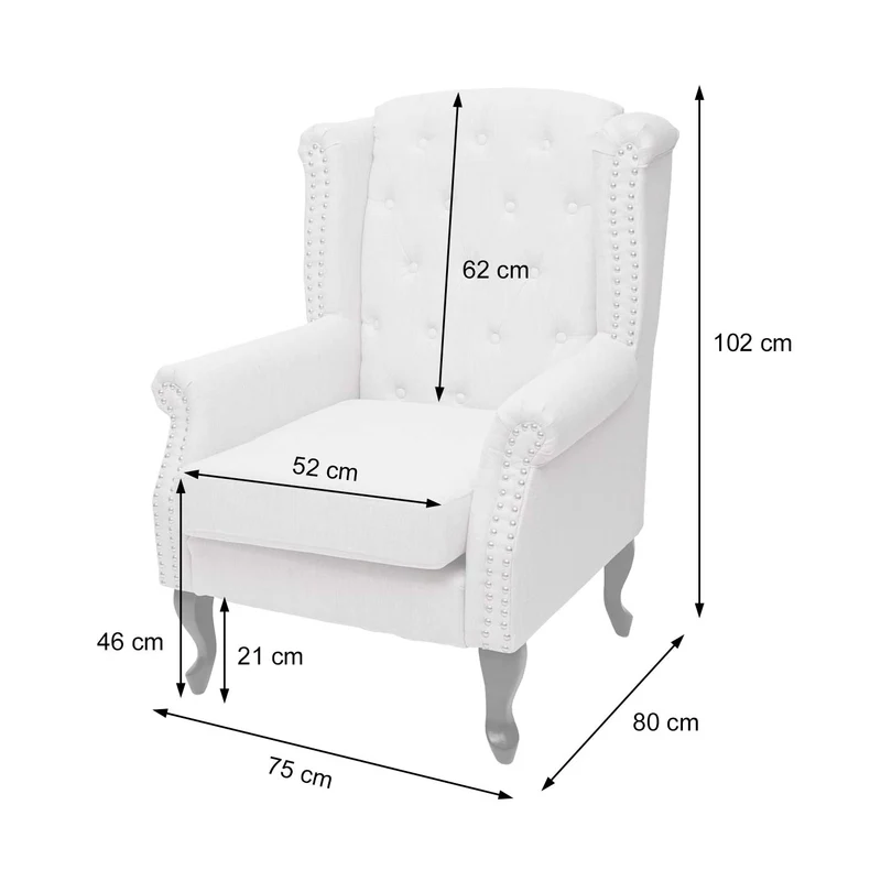 Fauteuil de relaxation Chesterfield en tissu hydrofuge gris foncé 04_0003079