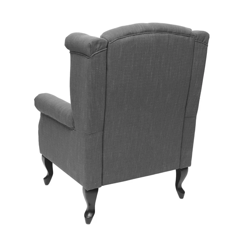 Fauteuil de relaxation Chesterfield en tissu hydrofuge gris foncé 04_0003079