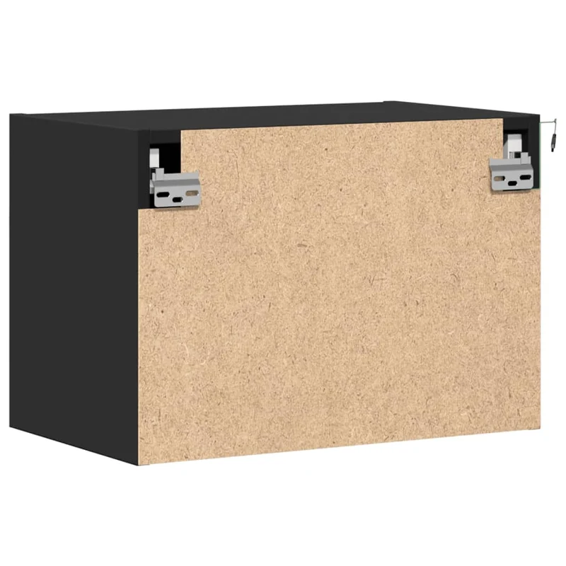 Lot de 2 tables de chevet murales 50 x 31 x 35 cm avec lumières LED en bois d'ingénierie noir DEC036165